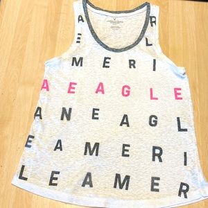 American Eagle Women S White Racerback Tank